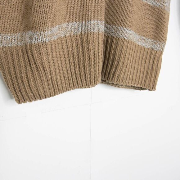 NWOT Eddie Bauer‎ Turtleneck Striped cotton blend Sweater, Tan XL - Picture 5 of 9
